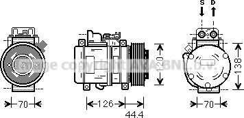 Prasco MSK558 - Compressor, air conditioning autospares.lv