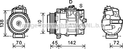 Prasco MSK580 - Compressor, air conditioning autospares.lv