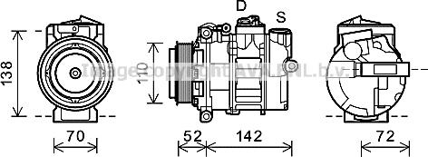 Prasco MSK588 - Compressor, air conditioning autospares.lv