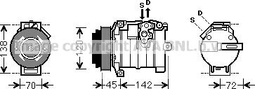 Prasco MSK574 - Compressor, air conditioning autospares.lv