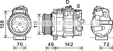 Prasco MSK644 - Compressor, air conditioning autospares.lv