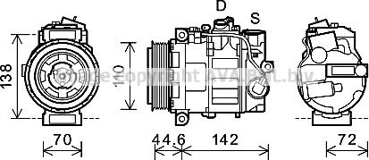 Prasco MSK611 - Compressor, air conditioning autospares.lv