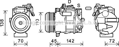 Prasco MSK682 - Compressor, air conditioning autospares.lv