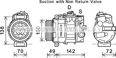 Prasco MSK638 - Compressor, air conditioning autospares.lv