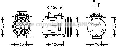 Prasco MSK054 - Compressor, air conditioning autospares.lv