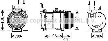 Prasco MSK276 - Compressor, air conditioning autospares.lv