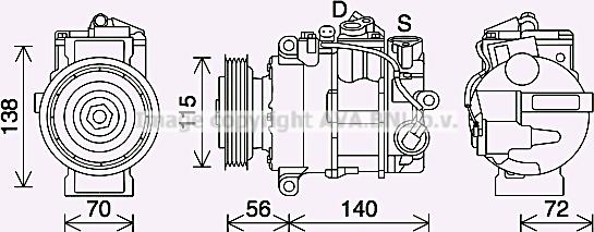 Prasco MSK704 - Compressor, air conditioning autospares.lv