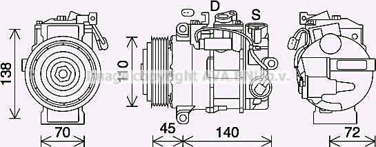 Prasco MSK705 - Compressor, air conditioning autospares.lv