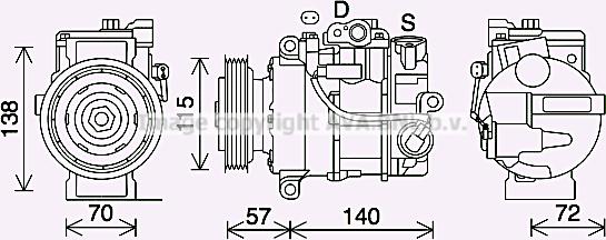 Prasco MSK706 - Compressor, air conditioning autospares.lv