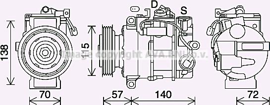 Prasco MSK708 - Compressor, air conditioning autospares.lv