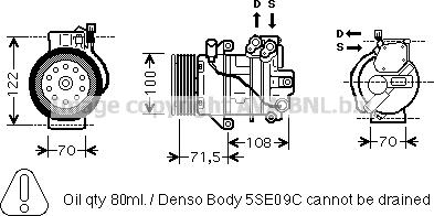 Prasco MTAK249 - Compressor, air conditioning autospares.lv