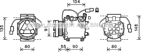 Prasco MTAK242 - Compressor, air conditioning autospares.lv