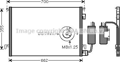 Prasco OL5457D - Condenser, air conditioning autospares.lv