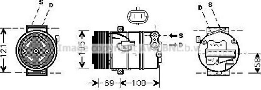 Prasco OLAK445 - Compressor, air conditioning autospares.lv