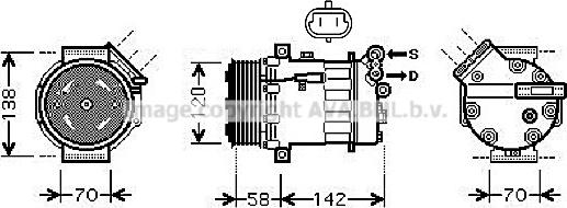 Prasco OLAK448 - Compressor, air conditioning autospares.lv