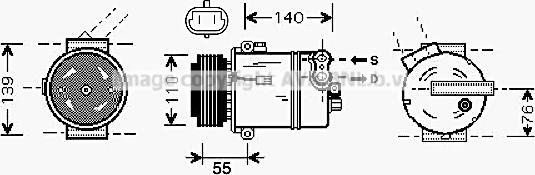 Prasco OLAK451 - Compressor, air conditioning autospares.lv