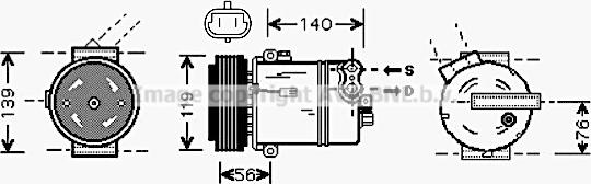 Prasco OLAK463 - Compressor, air conditioning autospares.lv