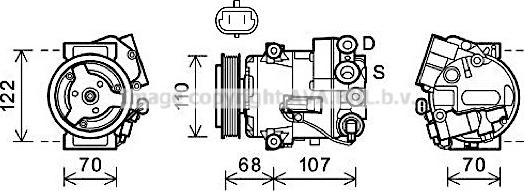 Prasco OLAK594 - Compressor, air conditioning autospares.lv