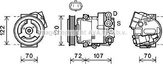 Prasco OLAK595 - Compressor, air conditioning autospares.lv