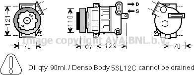 Prasco OLAK558 - Compressor, air conditioning autospares.lv