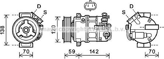 Prasco OLAK579 - Compressor, air conditioning autospares.lv