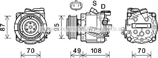 Prasco OLAK668 - Compressor, air conditioning autospares.lv