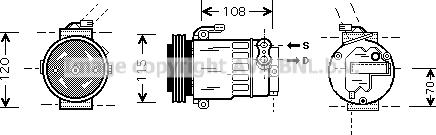 Prasco OLAK312 - Compressor, air conditioning autospares.lv