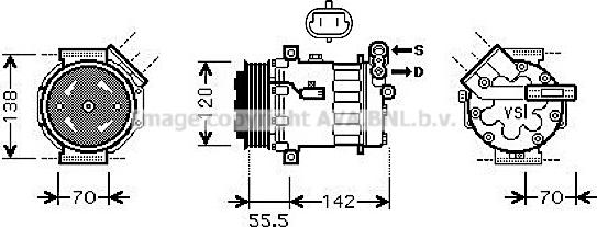 Prasco OLK447 - Compressor, air conditioning autospares.lv