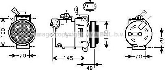 Prasco OLK459 - Compressor, air conditioning autospares.lv