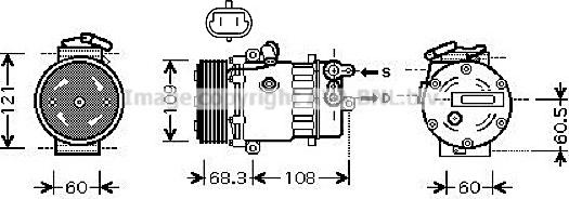 Prasco OLK466 - Compressor, air conditioning autospares.lv