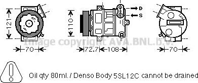 Prasco OLK419 - Compressor, air conditioning autospares.lv