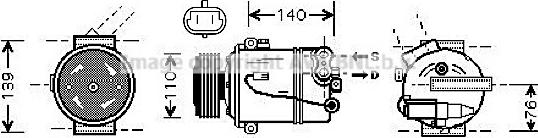 Prasco OLK410 - Compressor, air conditioning autospares.lv