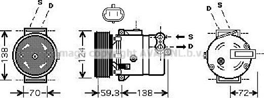 Prasco OLK413 - Compressor, air conditioning autospares.lv