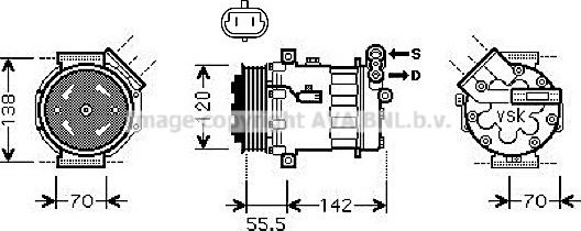 Prasco OLK586 - Compressor, air conditioning autospares.lv