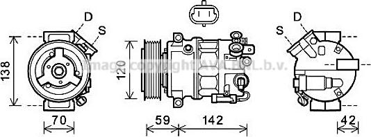 Prasco OLK576 - Compressor, air conditioning autospares.lv