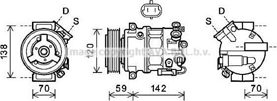 Prasco OLK578 - Compressor, air conditioning autospares.lv