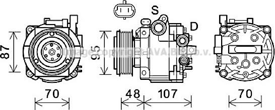 Prasco OLK659 - Compressor, air conditioning autospares.lv