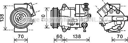 Prasco OLK616 - Compressor, air conditioning autospares.lv