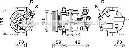 Prasco OLK678 - Compressor, air conditioning autospares.lv