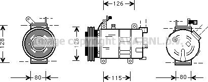 Prasco OLK021 - Compressor, air conditioning autospares.lv