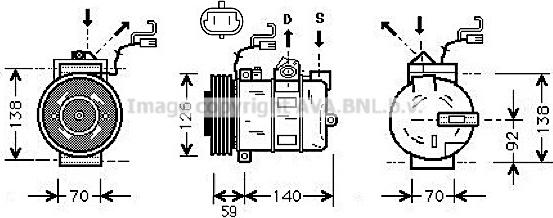 Prasco OLK327 - Compressor, air conditioning autospares.lv