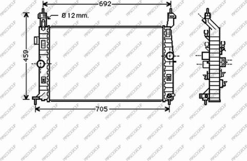 Prasco OP350R005 - Radiator, engine cooling autospares.lv