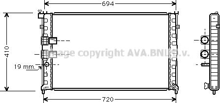 Prasco PE2178 - Radiator, engine cooling autospares.lv