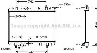 Prasco PE2219 - Radiator, engine cooling autospares.lv