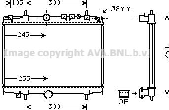 Prasco PE2234 - Radiator, engine cooling autospares.lv