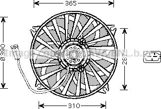 Prasco PE7535 - Fan, radiator autospares.lv