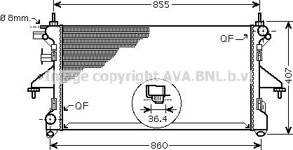 Prasco PEA2304 - Radiator, engine cooling autospares.lv