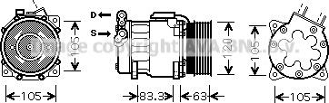 Prasco PEAK306 - Compressor, air conditioning autospares.lv