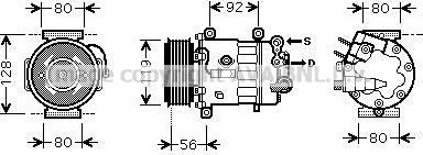 Prasco PEAK320 - Compressor, air conditioning autospares.lv