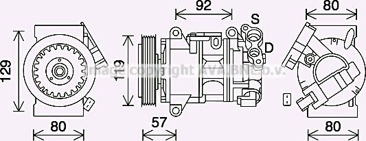 Prasco PEK408 - Compressor, air conditioning autospares.lv